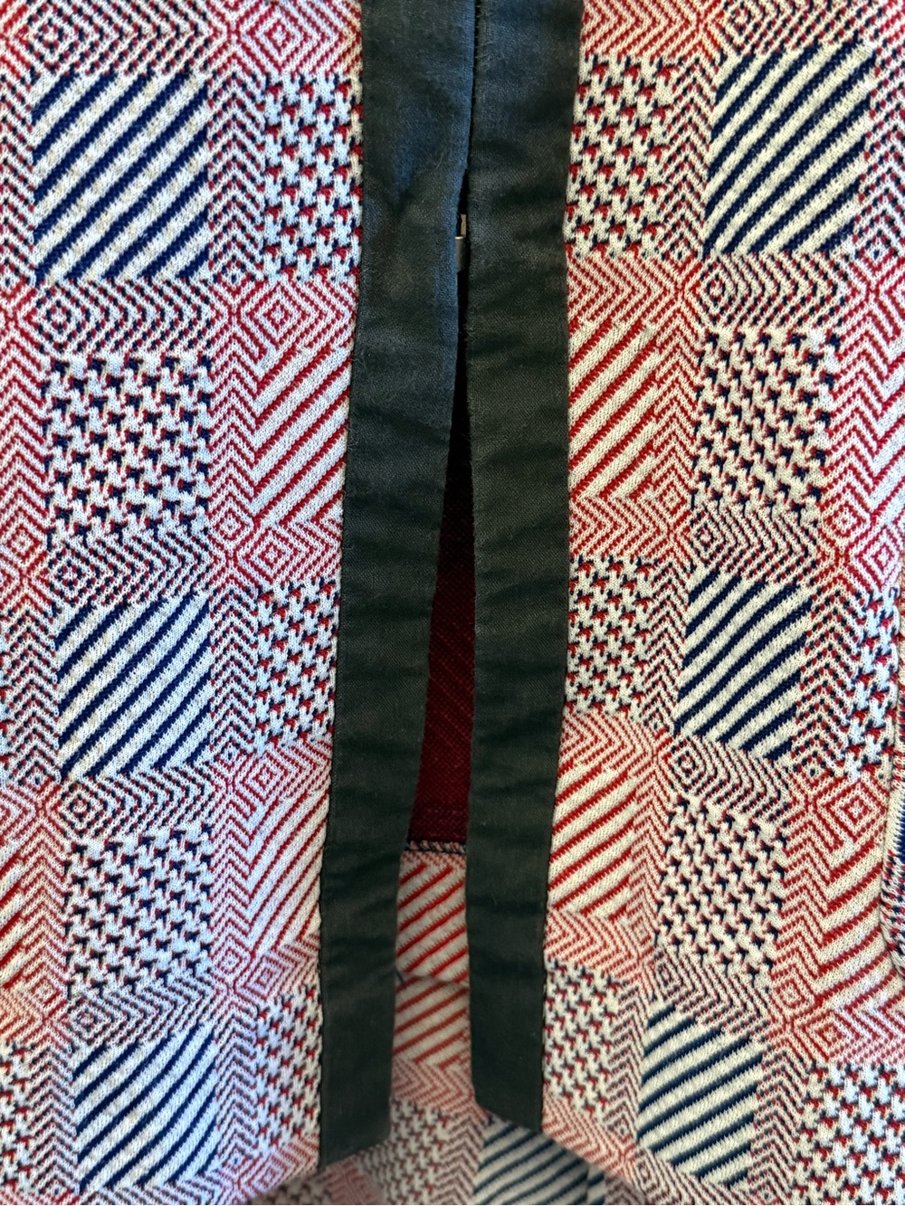 Vtg 60s 70s WORLD Knits 2 Pc Vest & Pants Suit Set Patchwork Mod Flared Sz 12 - Picture 14 of 15